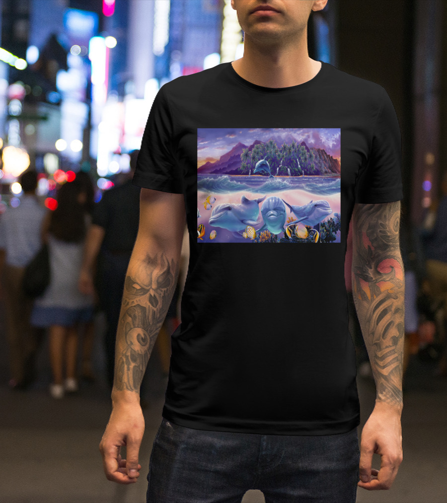 Tropic Dolphins Island Paradise Adventure T-Shirt