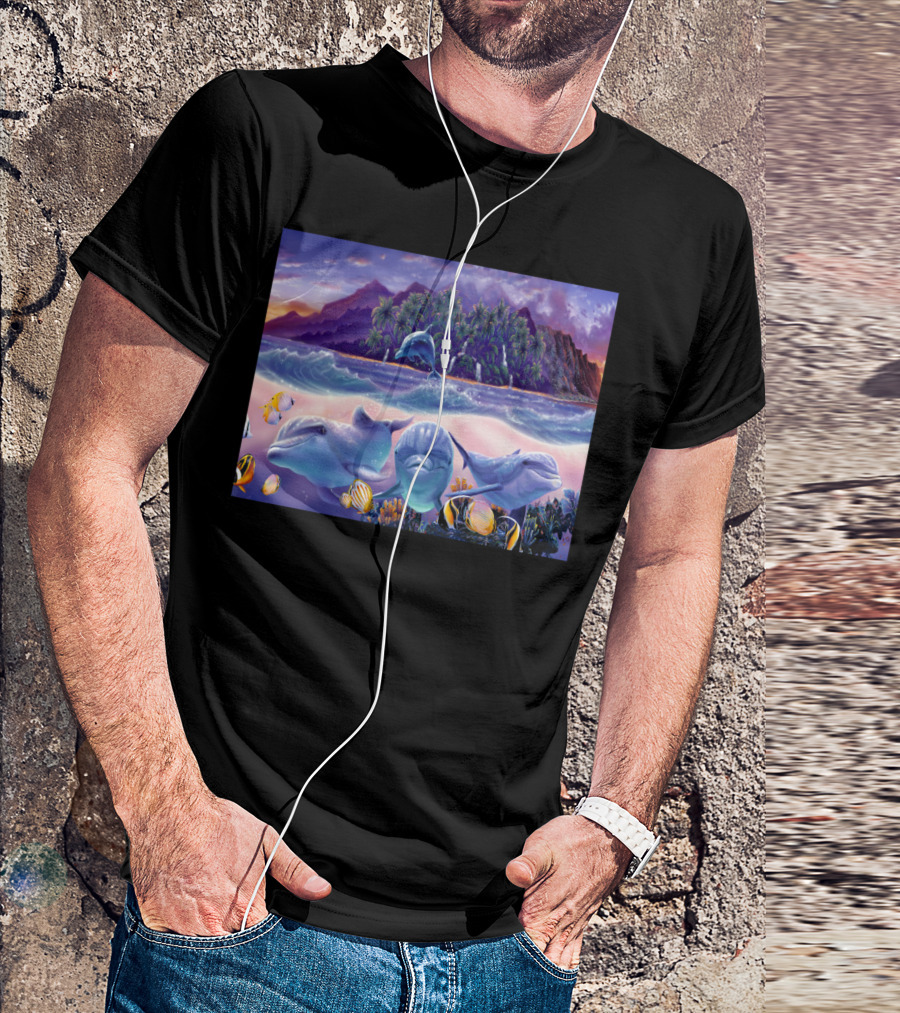 Tropic Dolphins Island Paradise Adventure T-Shirt