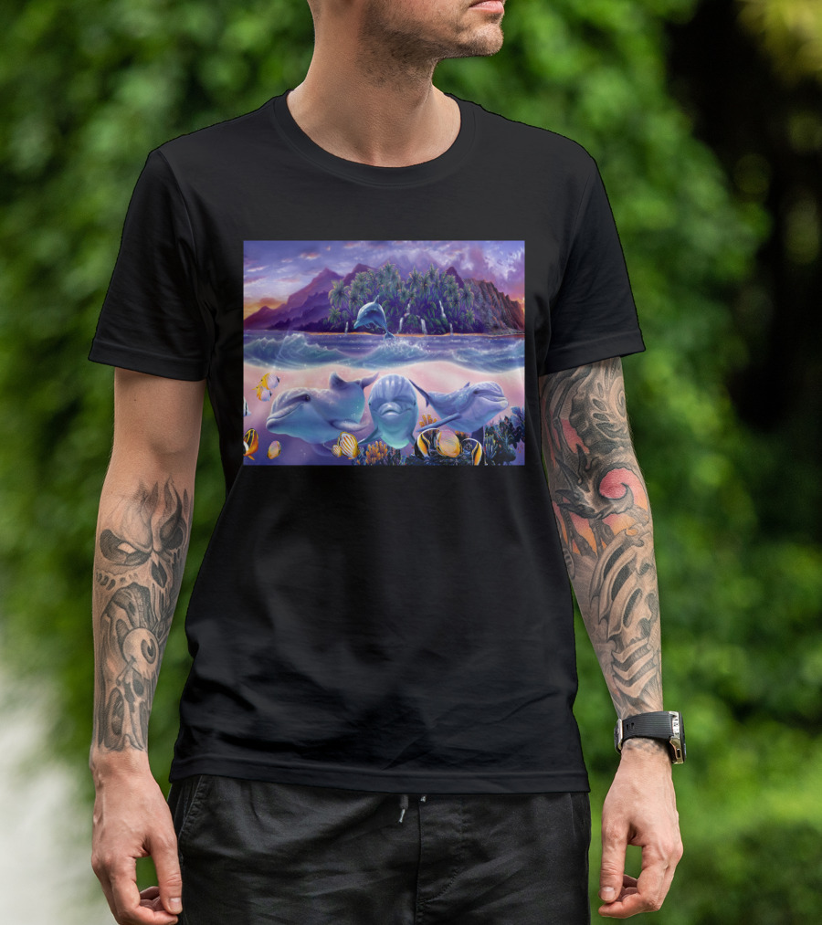 Tropic Dolphins Island Paradise Adventure T-Shirt