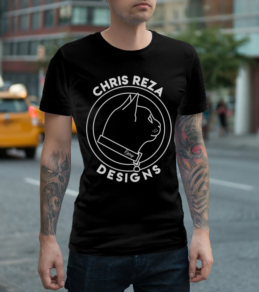Chris Reza Designs Remy Cat Profile Outline T-Shirt