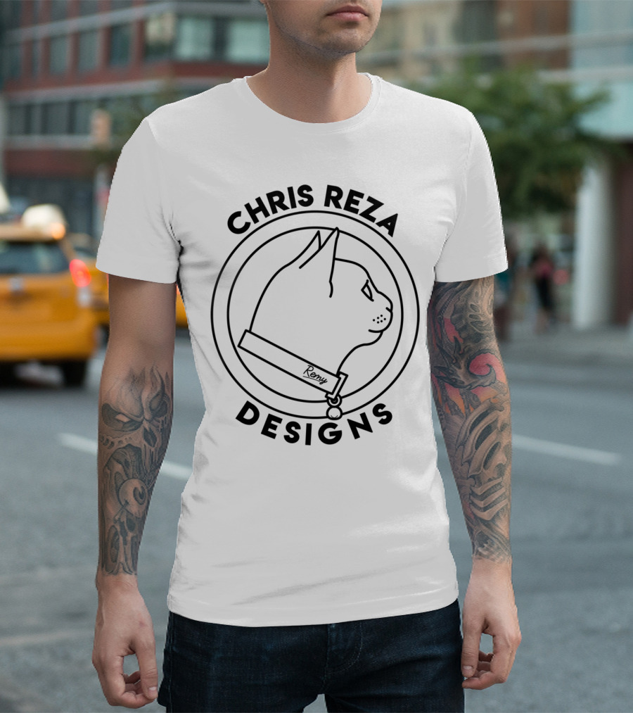 Chris Reza Designs Cat Profile Remy Collar T-Shirt