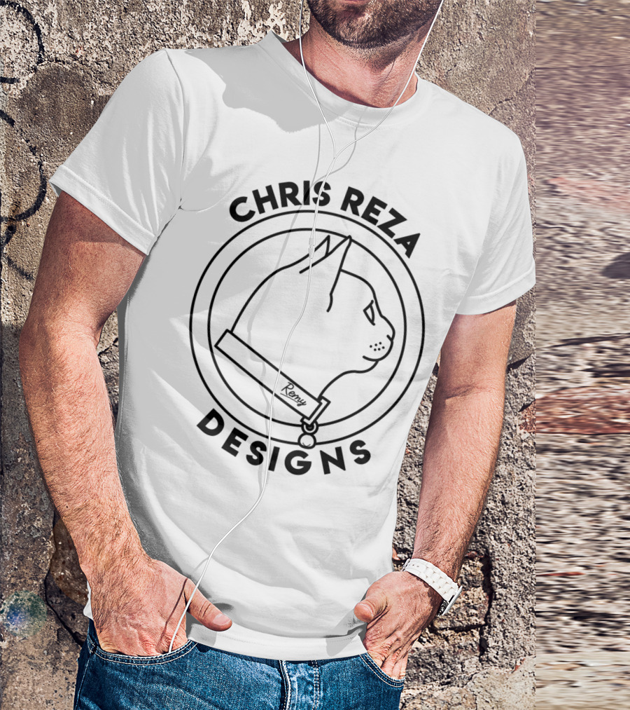 Chris Reza Designs Cat Profile Remy Collar T-Shirt