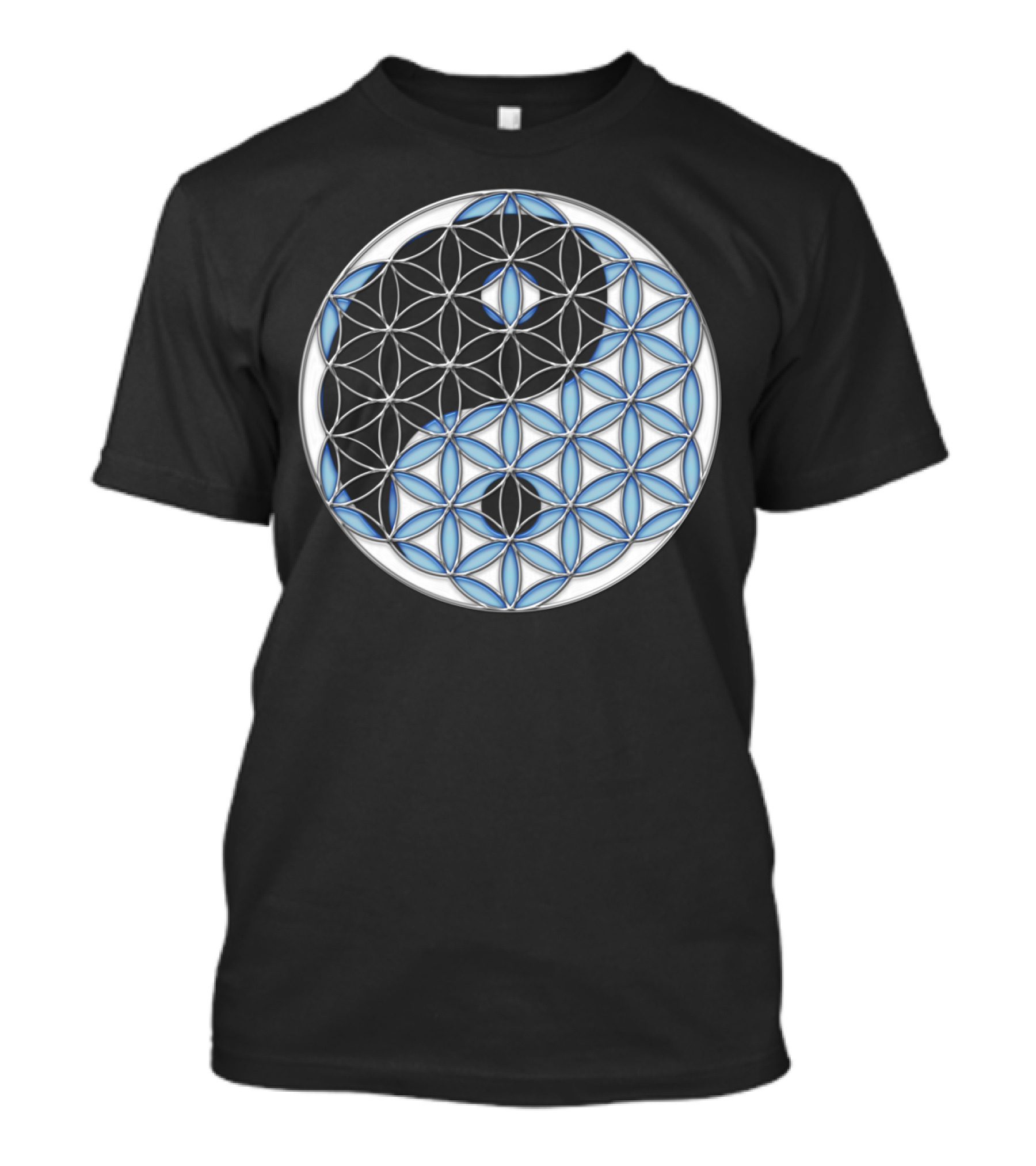 Geometric Yin Yang Flower Of Life T-Shirt