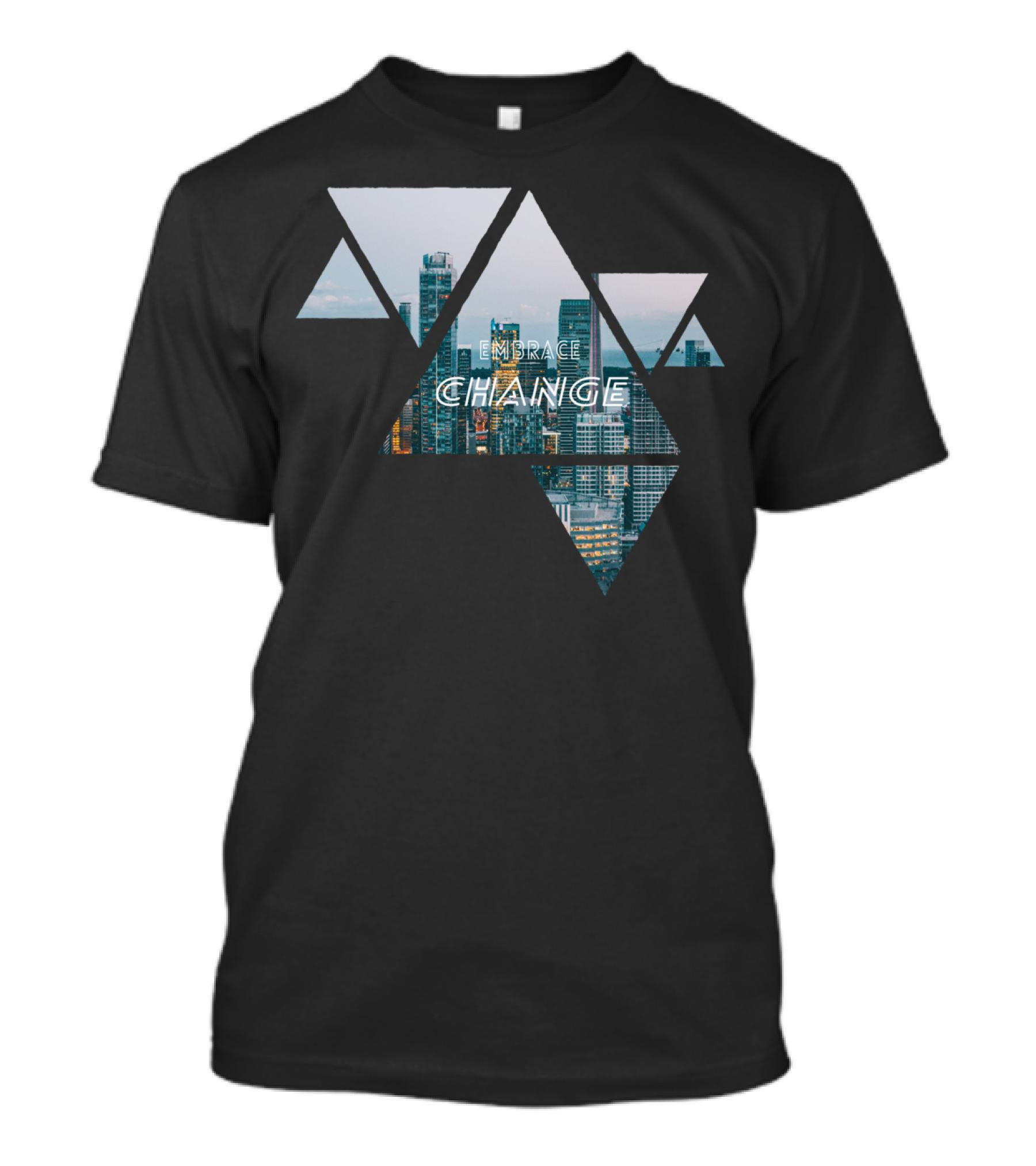 Embrace Change Geometric Cityscape Skyline T-Shirt