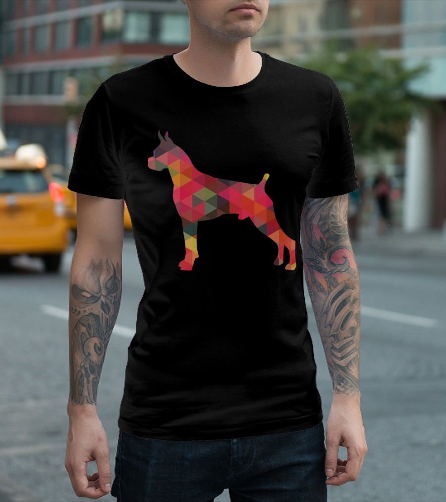Boxer Dog Multicolor Geometric T-Shirt
