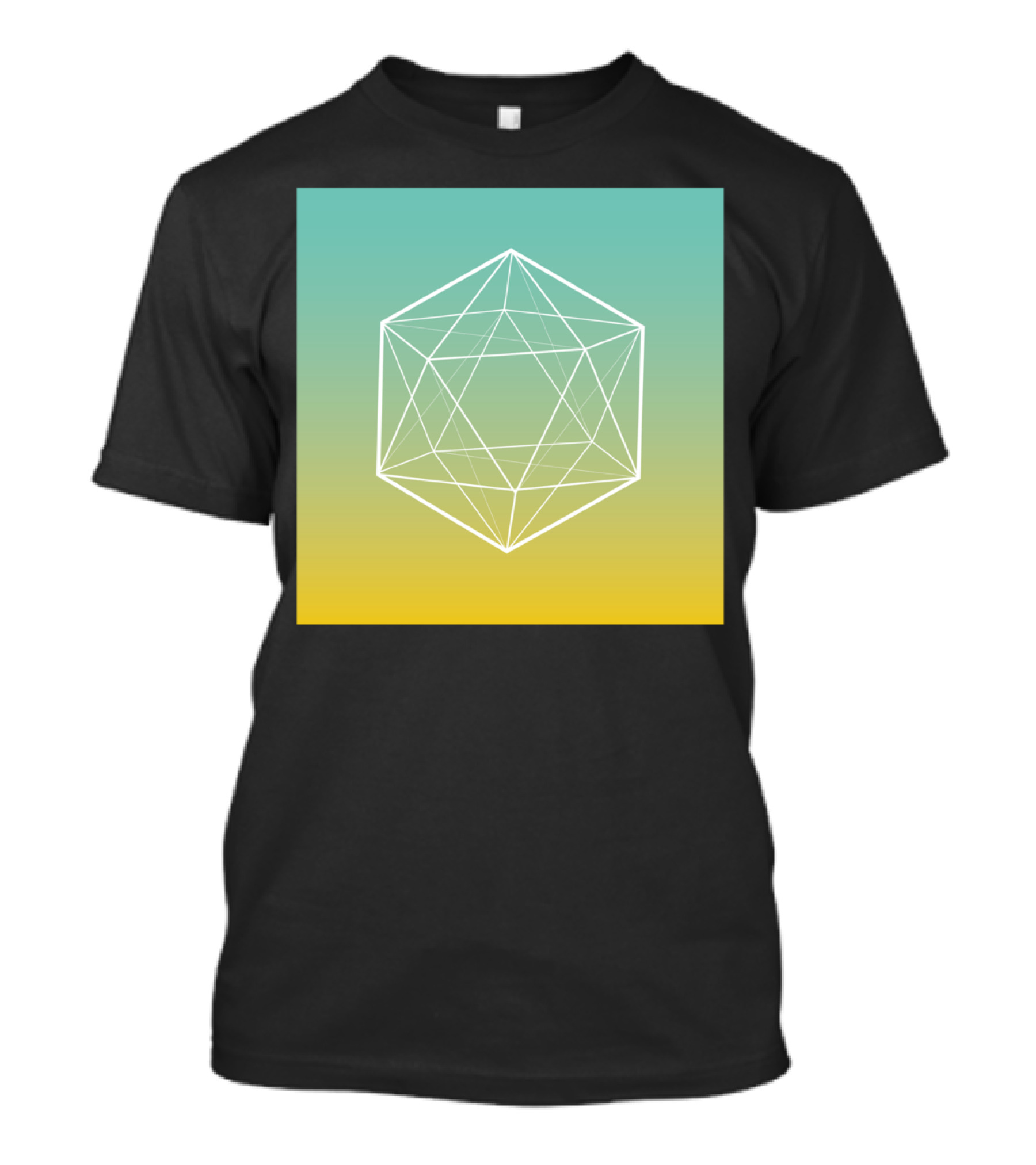 Geometrical Line Hexagon Gradient T-Shirt