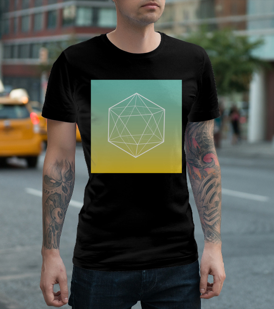 Geometrical Line Hexagon Gradient T-Shirt