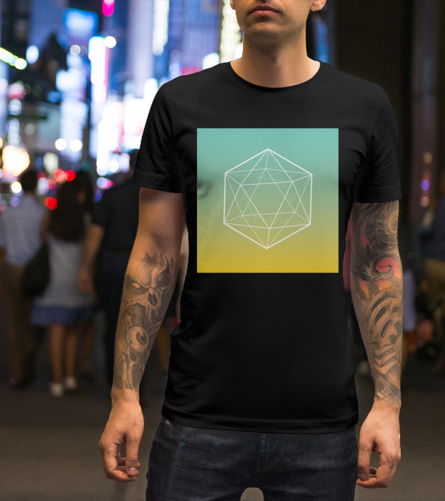 Geometrical Line Hexagon Gradient T-Shirt