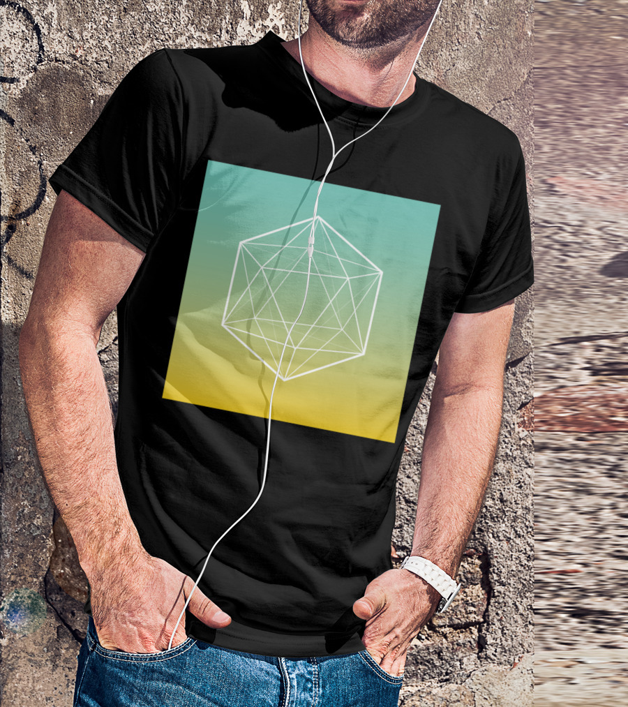 Geometrical Line Hexagon Gradient T-Shirt