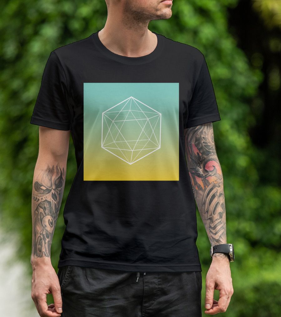 Geometrical Line Hexagon Gradient T-Shirt