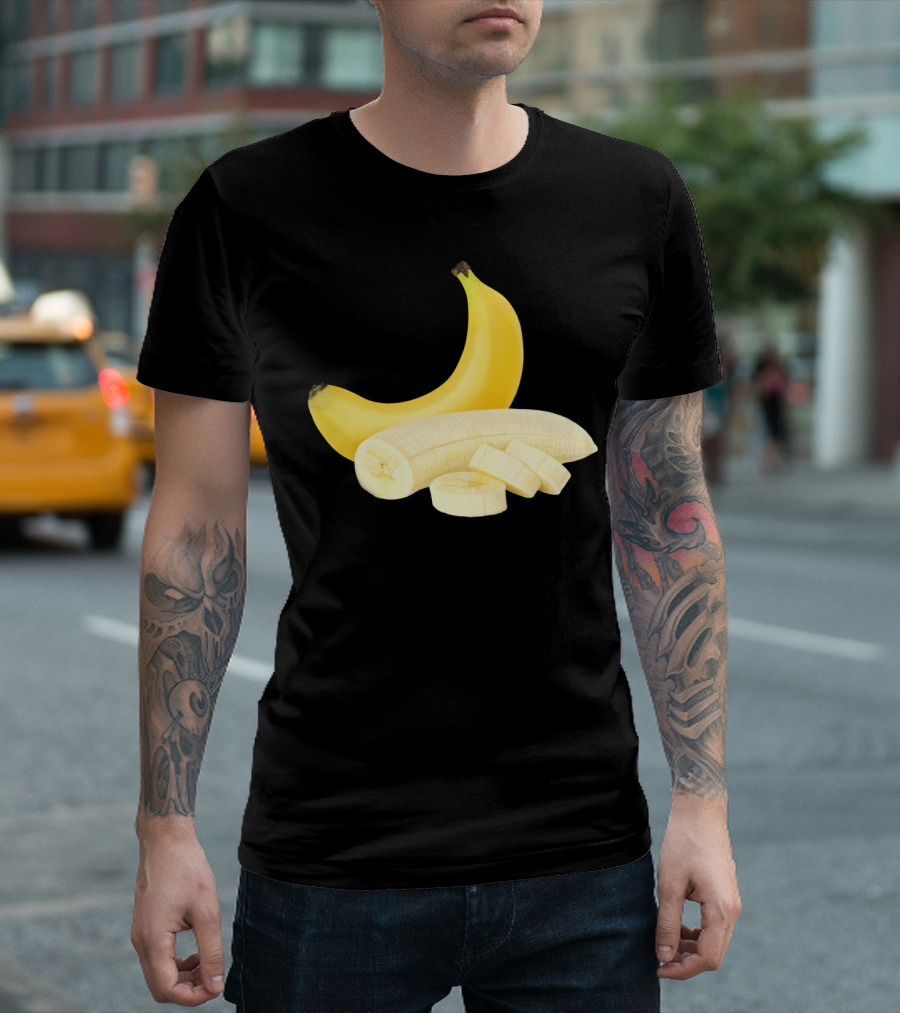 Cut Banana Slices Fresh Fruit T-Shirt