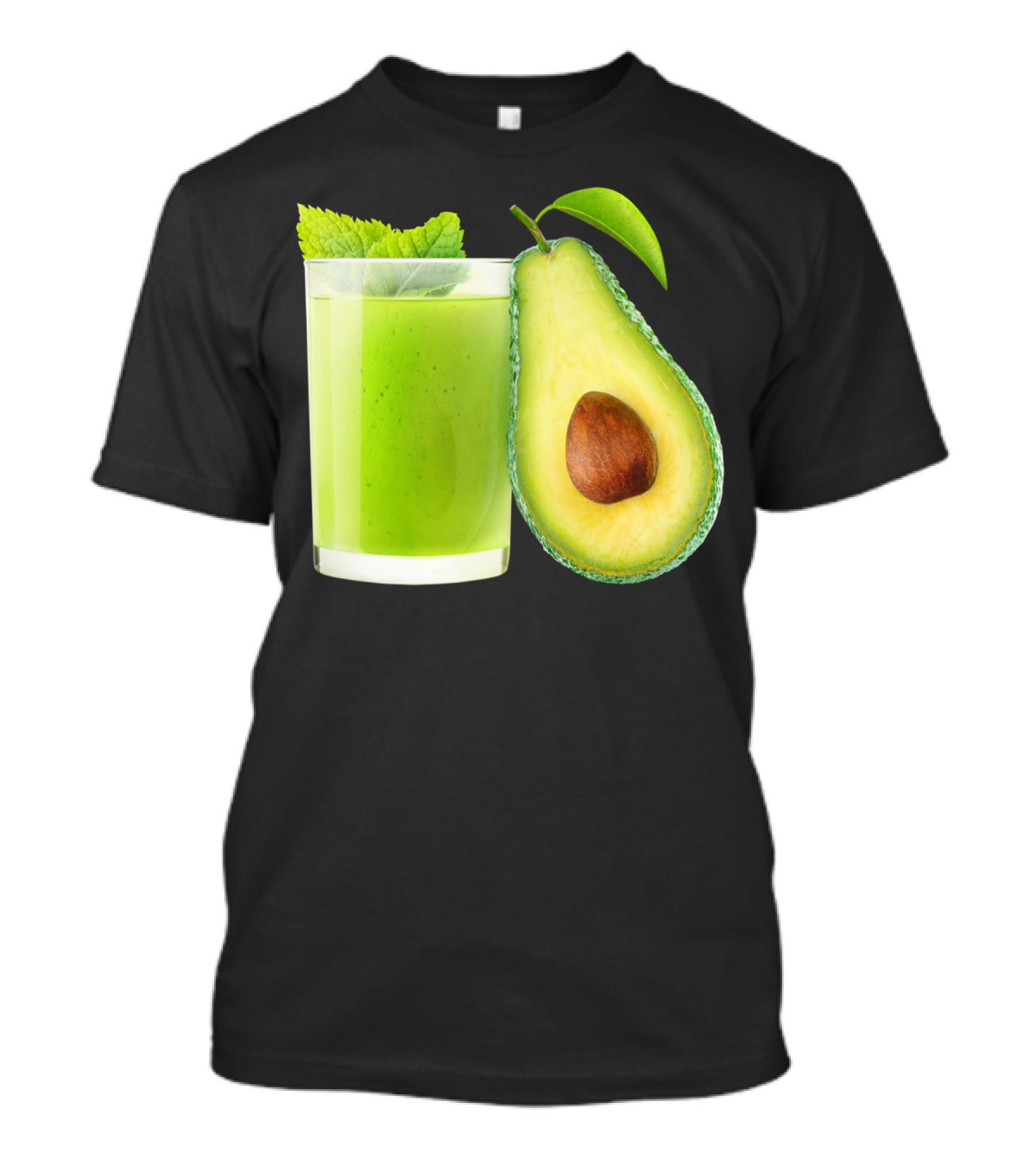 Avocado Smoothie Sti Fresh Green Drink With Half Avocado And Mint Leaves T-Shirt