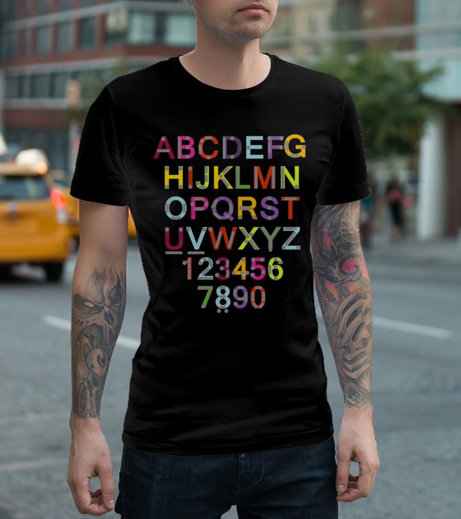 Alphabet Numbers Colorful Morse Code Letters T-Shirt
