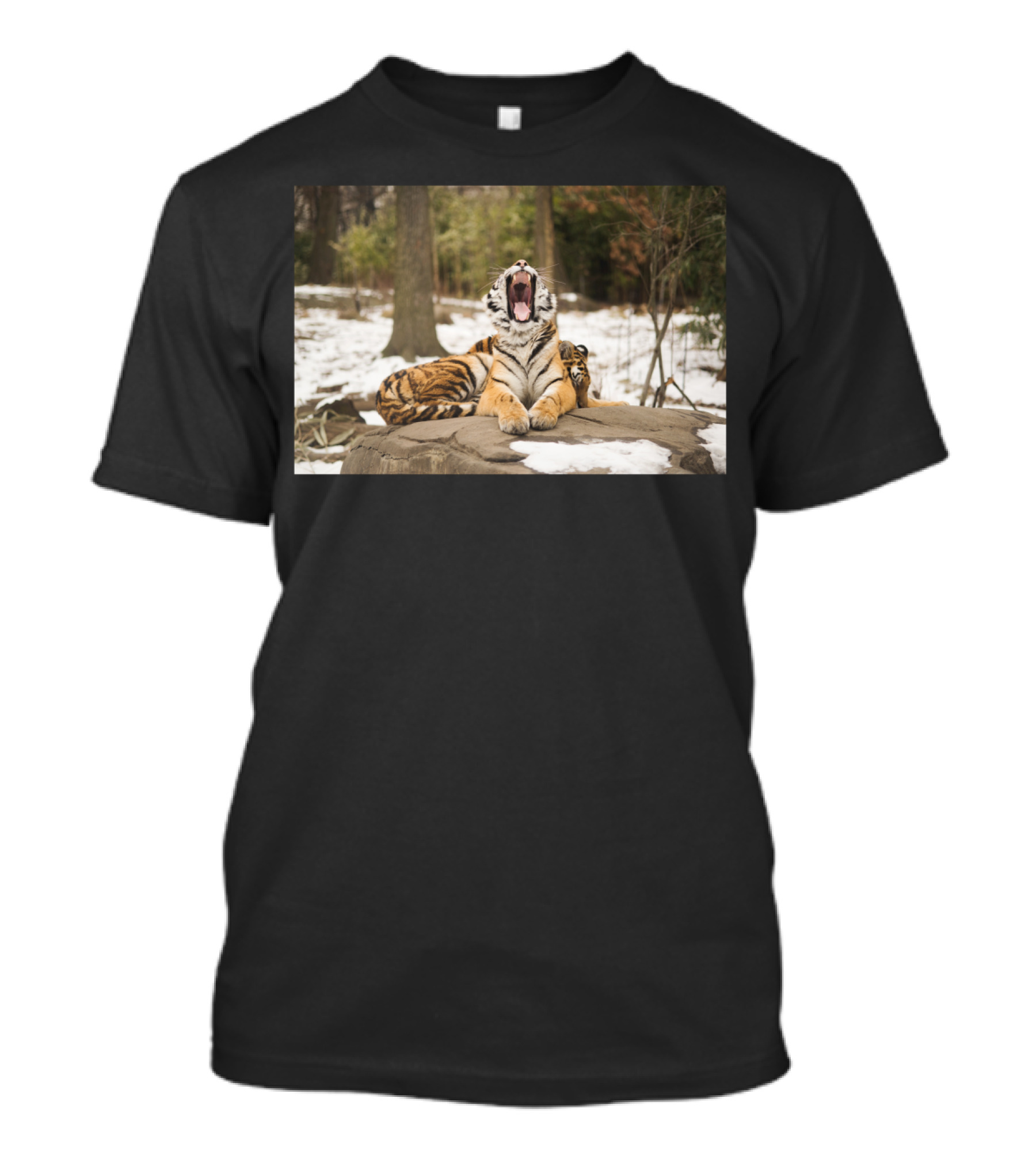 Hear Me Roar GroundGl Snowy Forest Tiger Roaring T-Shirt