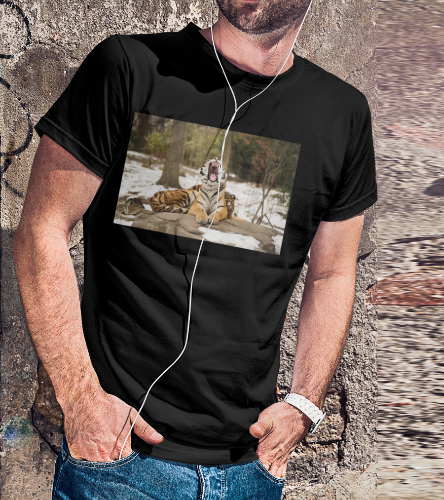 Hear Me Roar GroundGl Snowy Forest Tiger Roaring T-Shirt