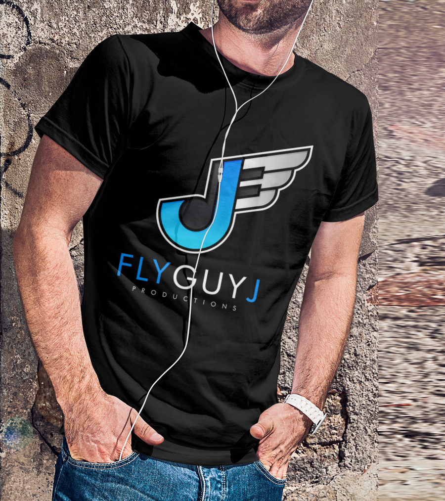 FLY GUY J PRODUCTIONS Logo Winged Blue J T-Shirt