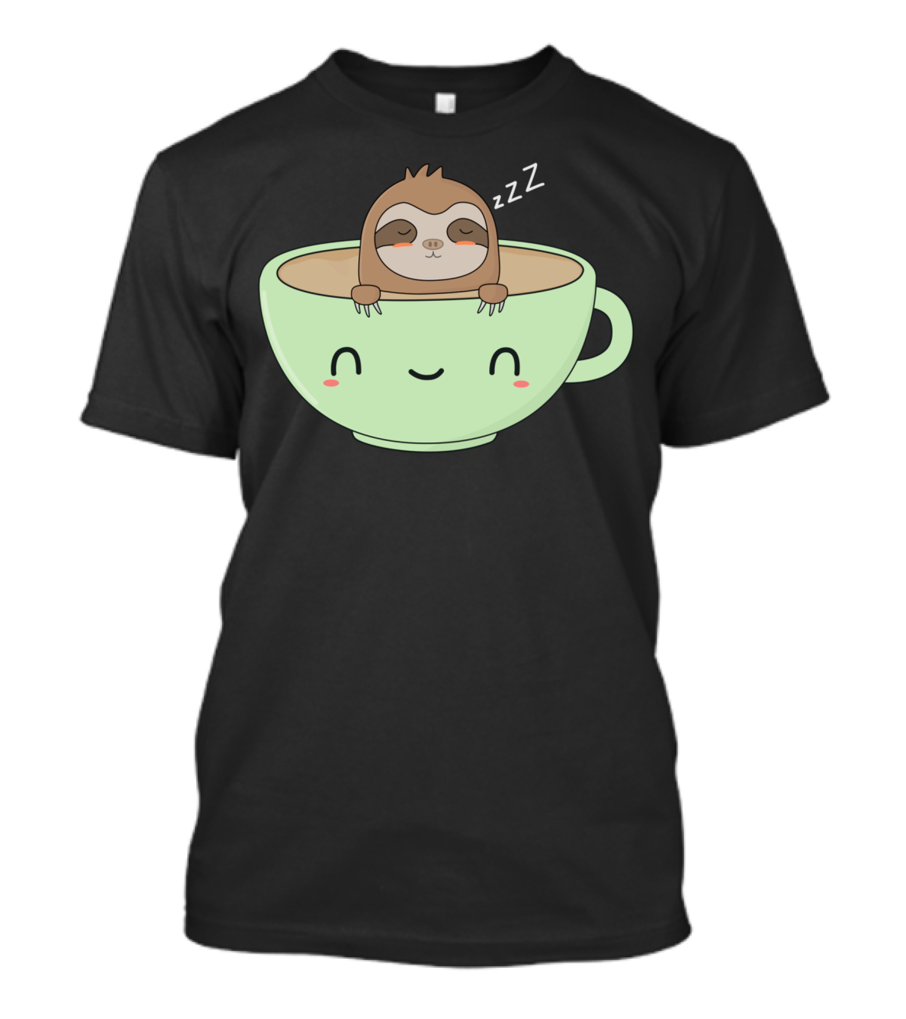 Cute And Funny Sloth Sleeping In Coffee Cup T-Shirt