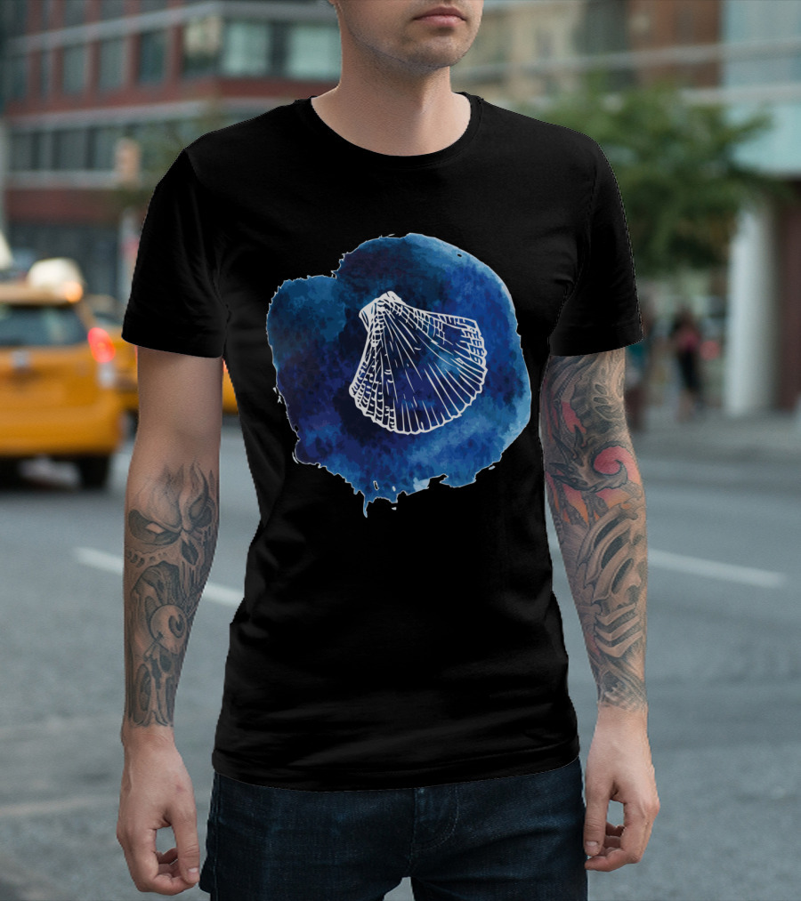 Seashell Watercolor Waves Summer T-Shirt