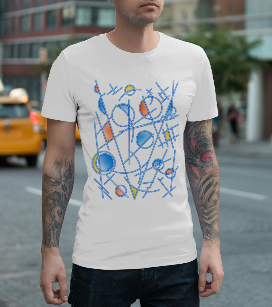 Kandinsktronic Geometric Abstract Lines and Circles T-Shirt