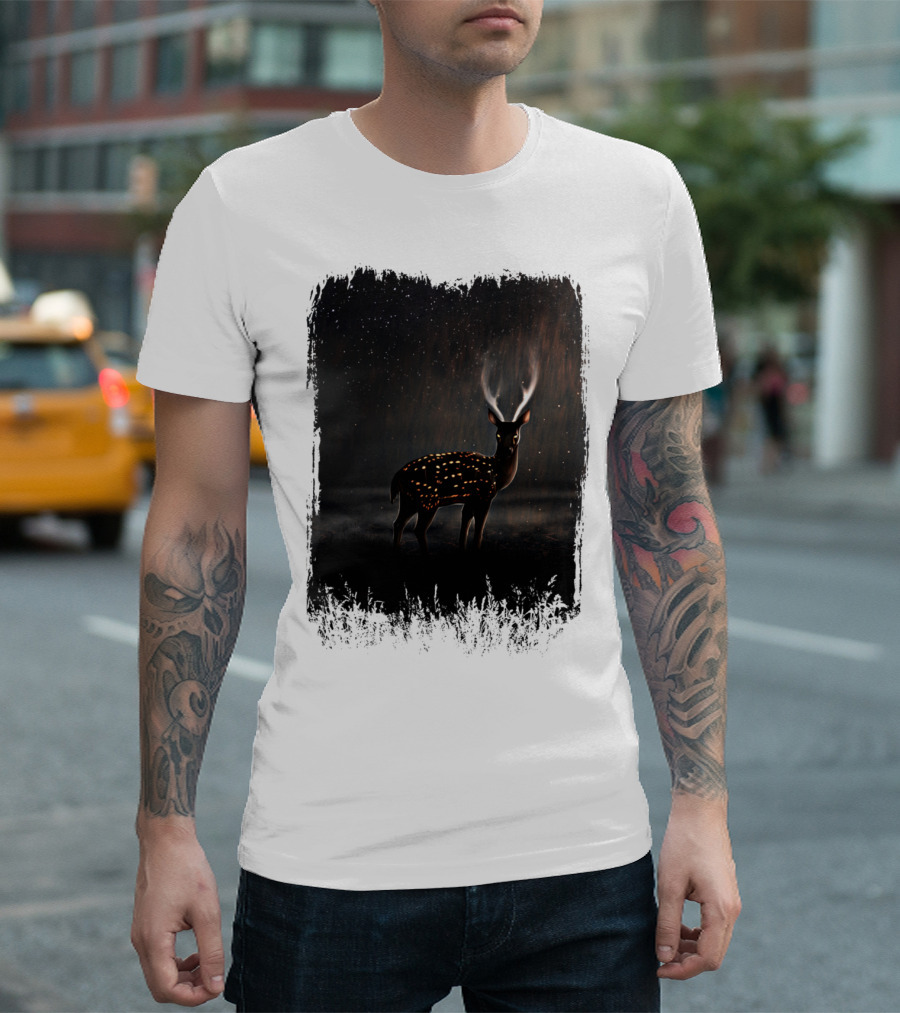 Ghost Of A Deer Starry Night Stag T-Shirt