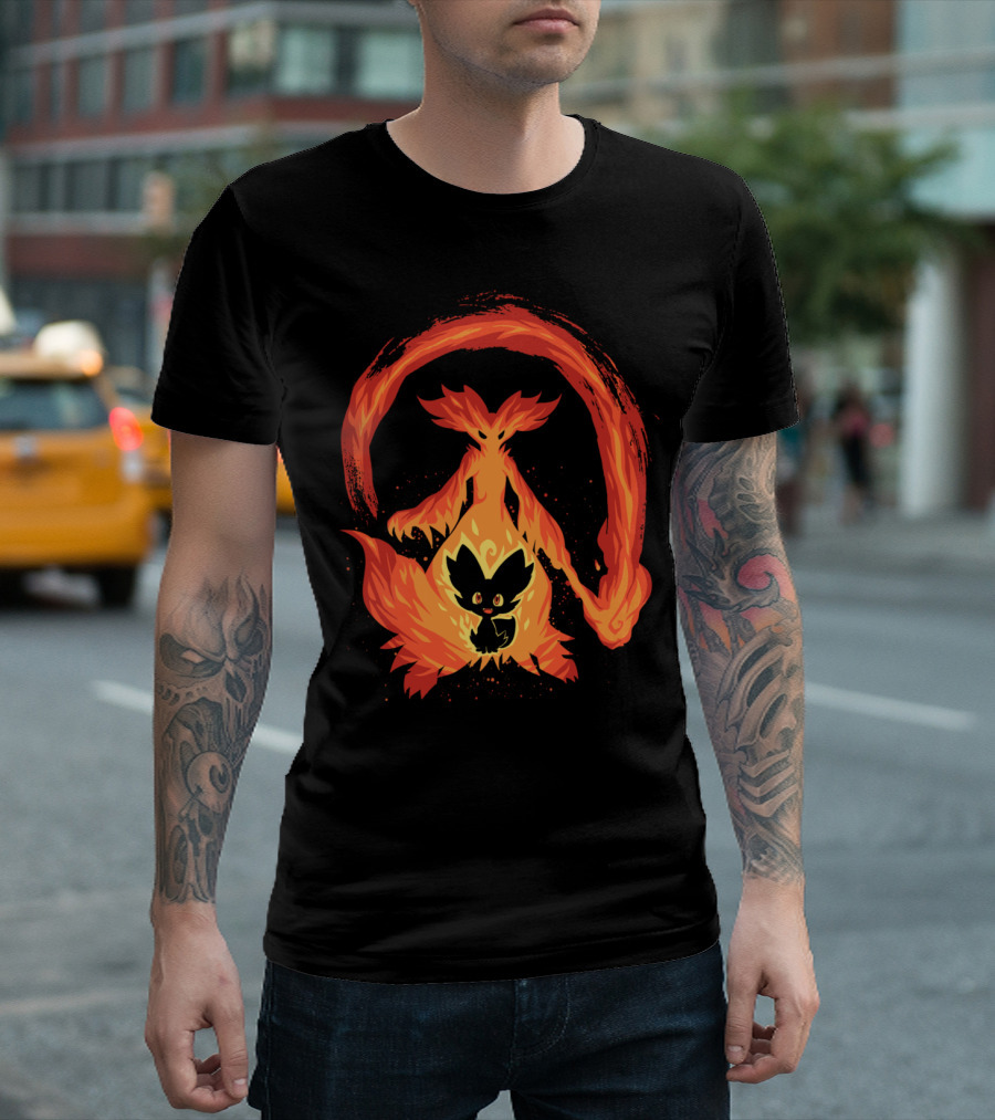 Fiery Evolution of Fox-Like Creatures - I Wanna Be A Fire Mage T-Shirt