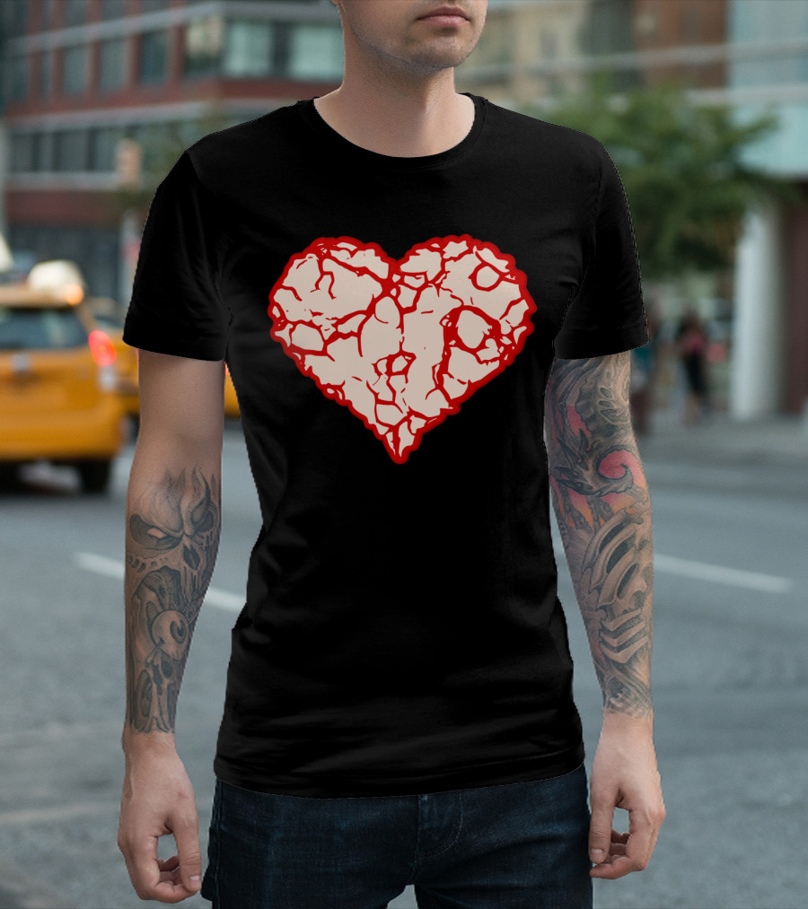 Heart With Veins in Blood-Red T-Shirt