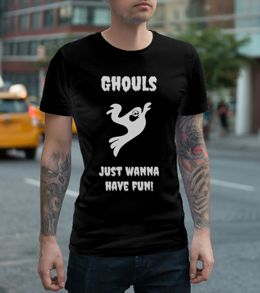 Ghouls Just Wanna Have Fun Ghost Design Halloween Spectacle T-Shirt