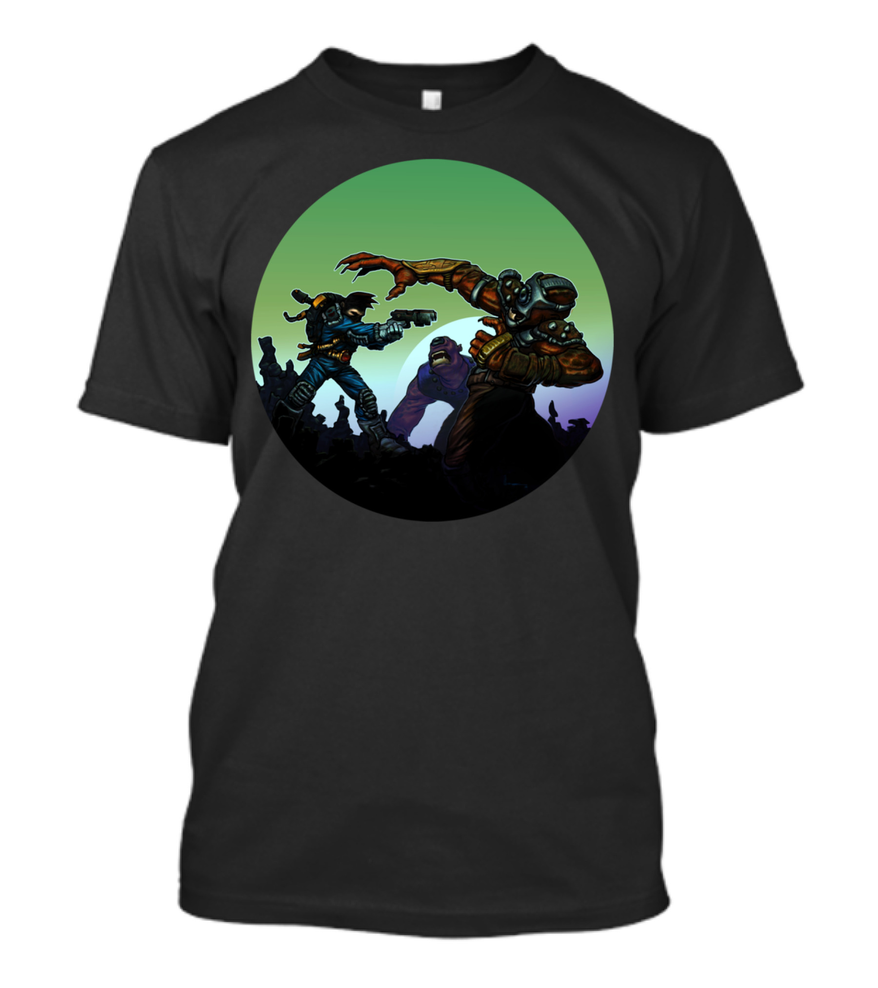Giants Futuristic Combat Scene T-Shirt