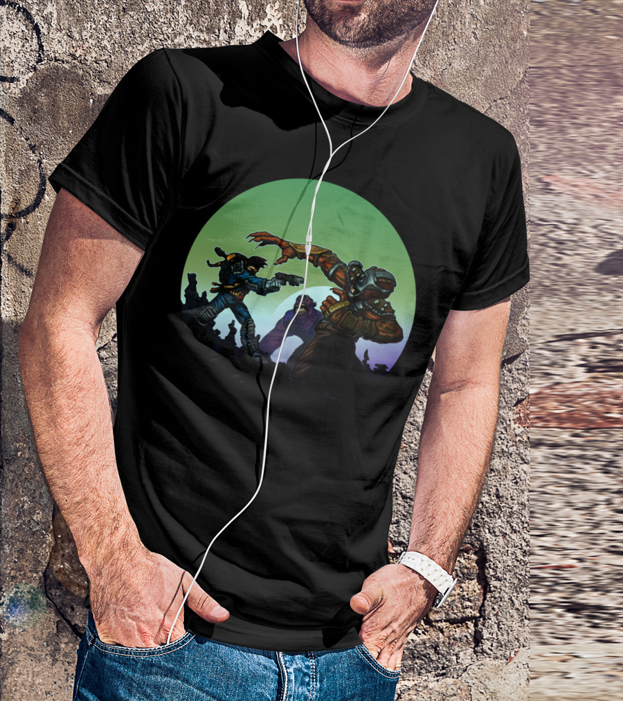 Giants Futuristic Combat Scene T-Shirt