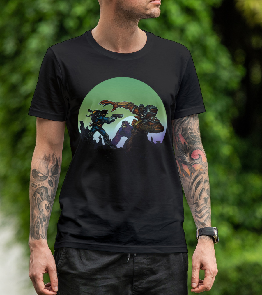 Giants Futuristic Combat Scene T-Shirt
