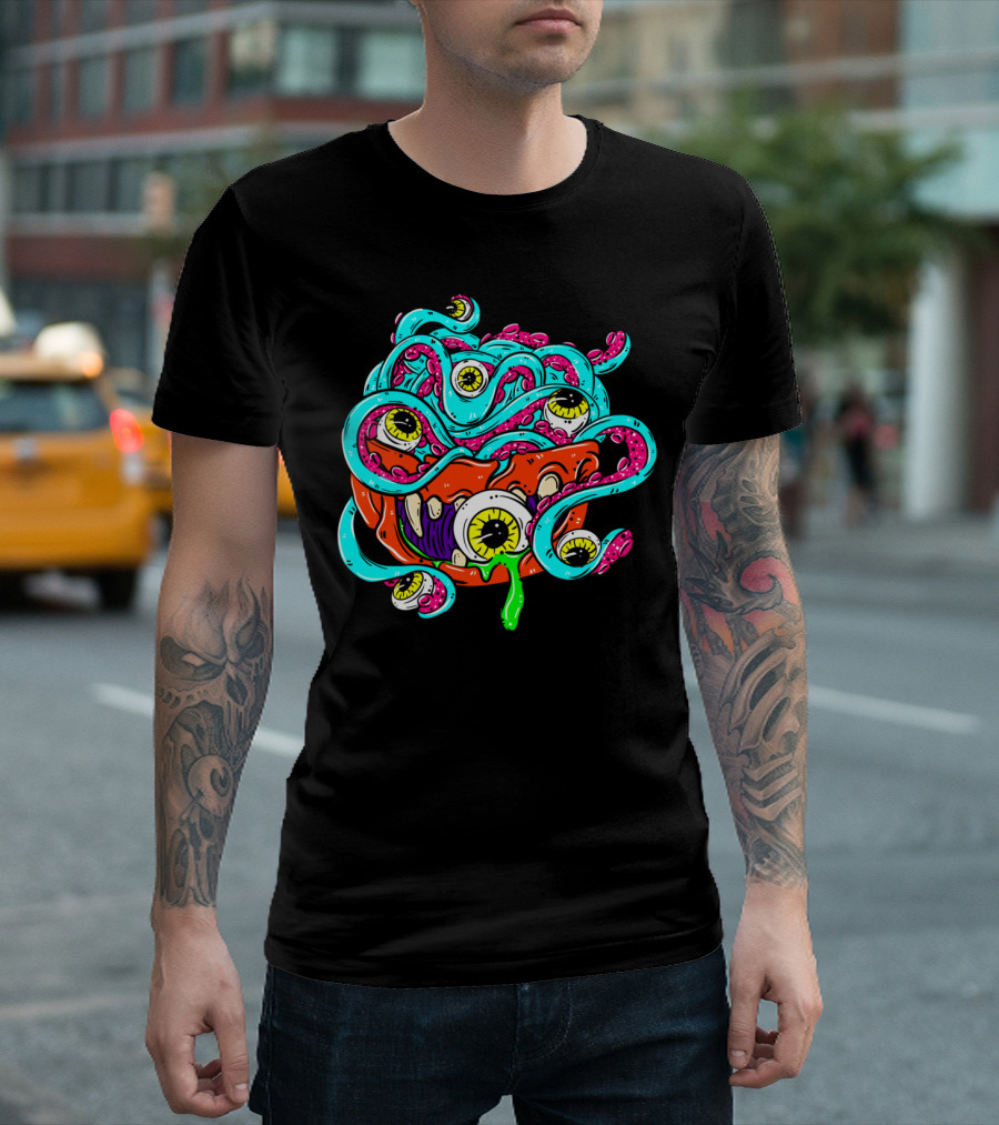 Food Monster Bowl Tentacles Eyeballs Creature T-Shirt