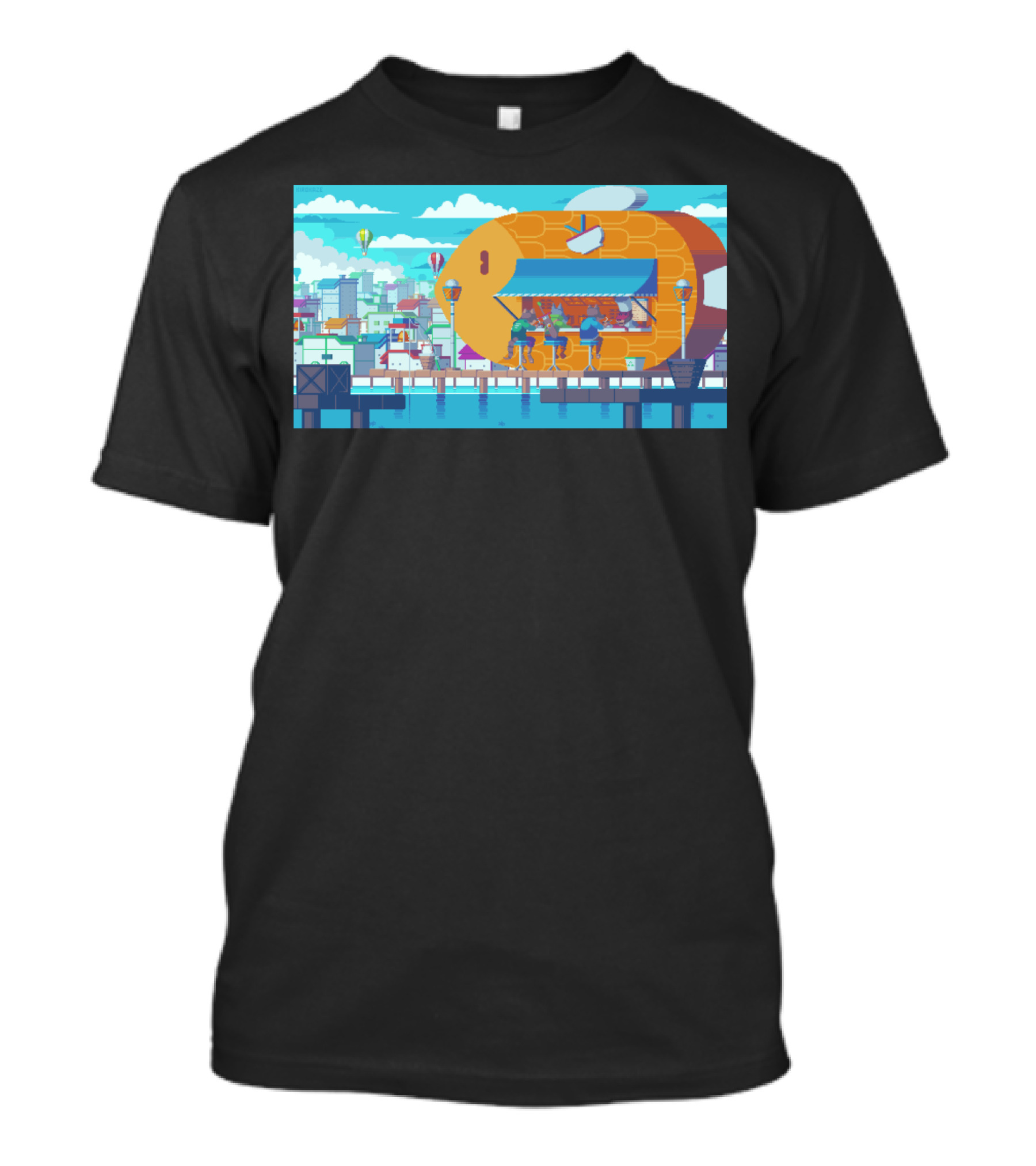 Food Stand Pri At Vibrant Waterfront Balloon City T-Shirt