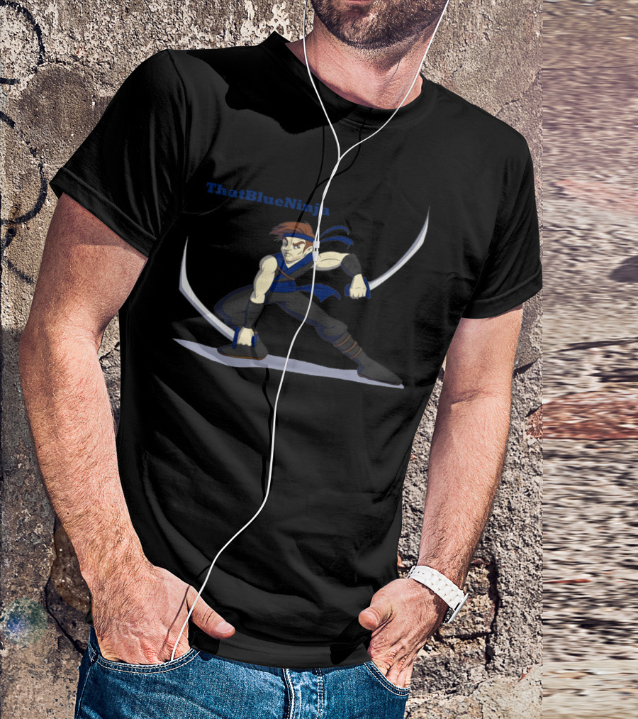 ThatBlueNinja Serious Business Ninja Warrior With Dual Swords T-Shirt