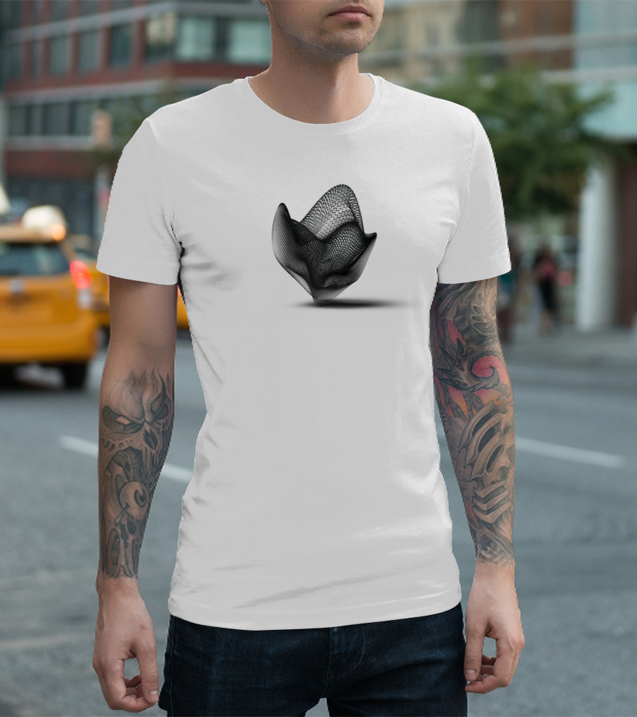 Digital Bloom Monochrome Mesh T-Shirt