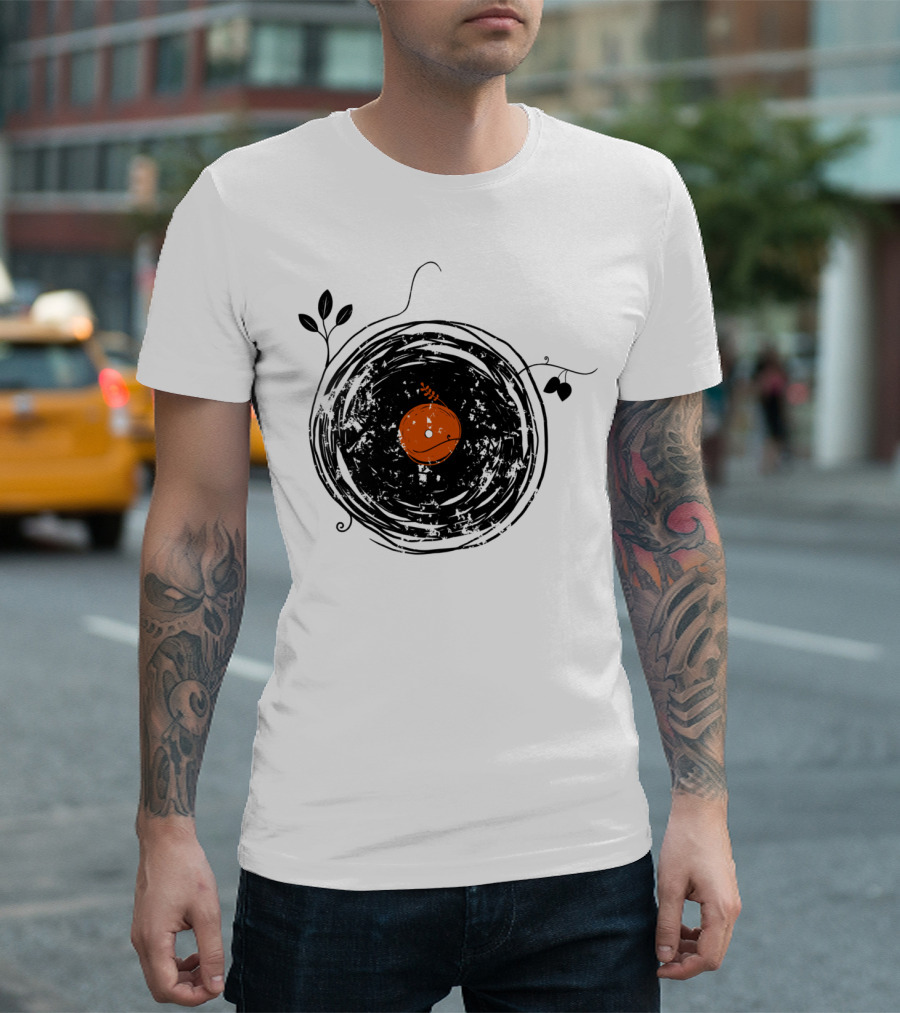 Enchanting Vinyl Records Retro Music Vintage Flower T-Shirt
