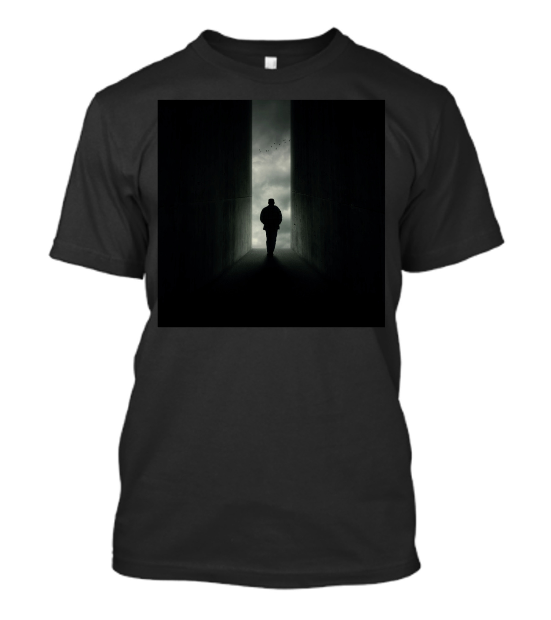 End Art Print Dark Silhouette In Mysterious Passageway T-Shirt