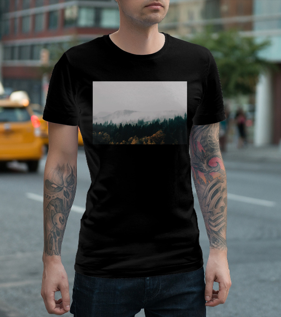 Forest Fog Scenic Landscape T T-Shirt