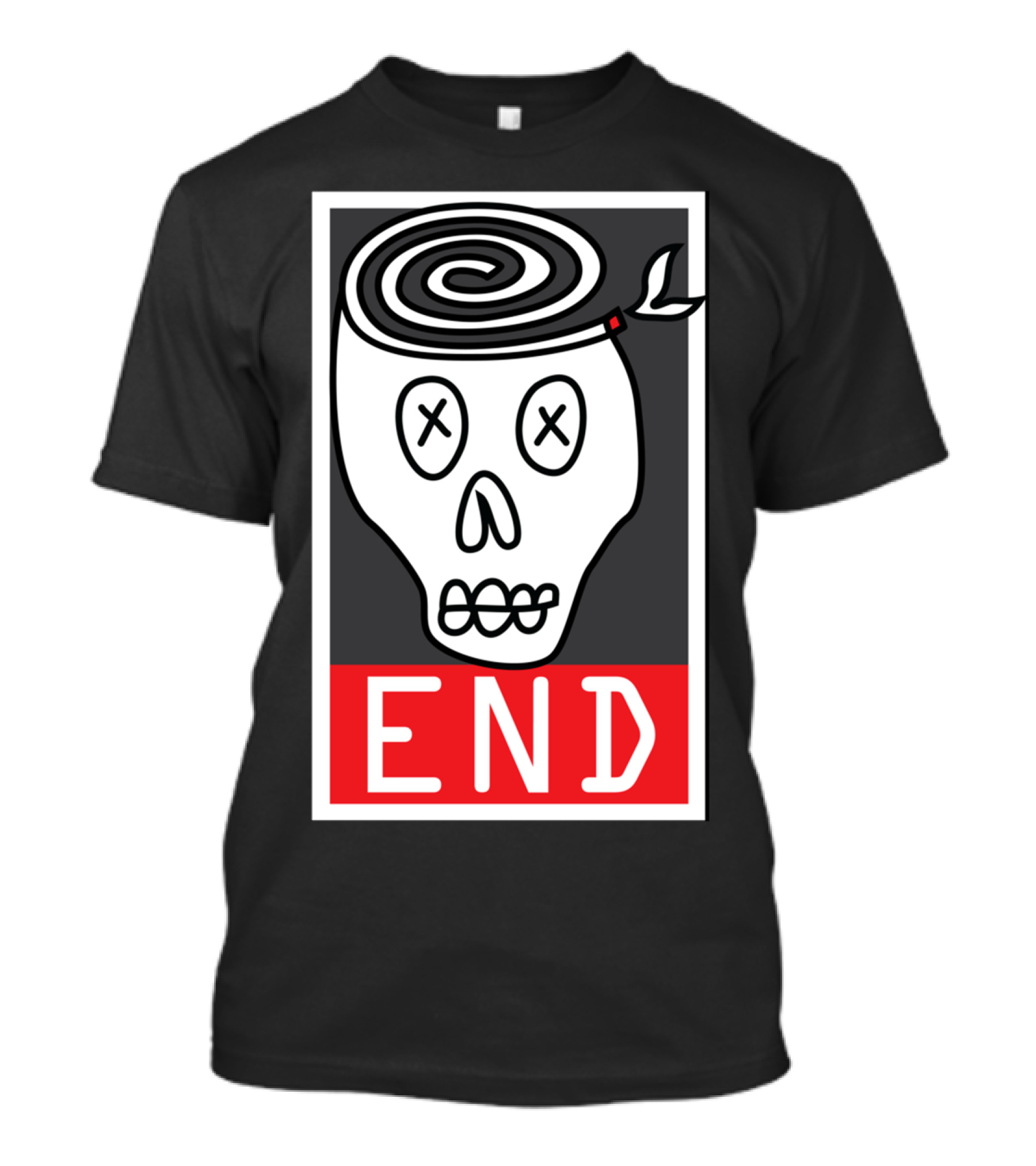 END Skull Spiral Minimalist T-Shirt