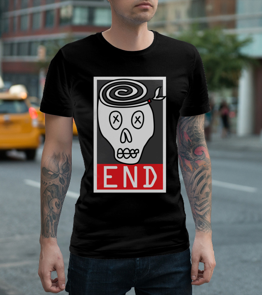 END Skull Spiral Minimalist T-Shirt