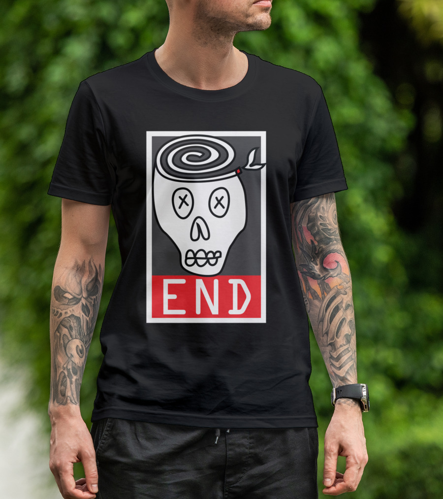 END Skull Spiral Minimalist T-Shirt