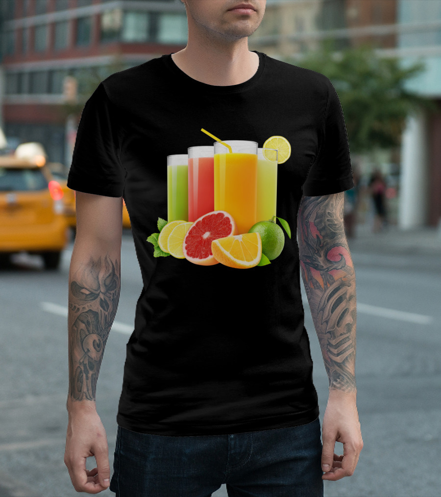 Citrus Juices Sti Fresh Lime Grapefruit Orange Lemon Mint T-Shirt