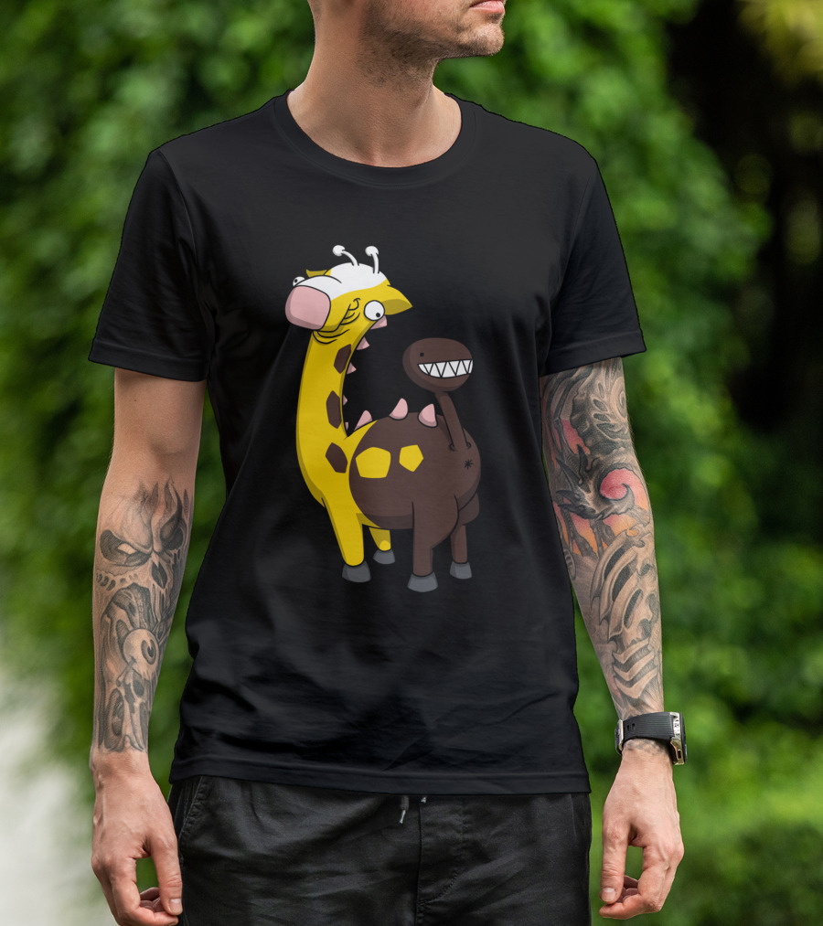 Giraffe Buttr Quirky Cartoon Character With Cute Expression T-Shirt
