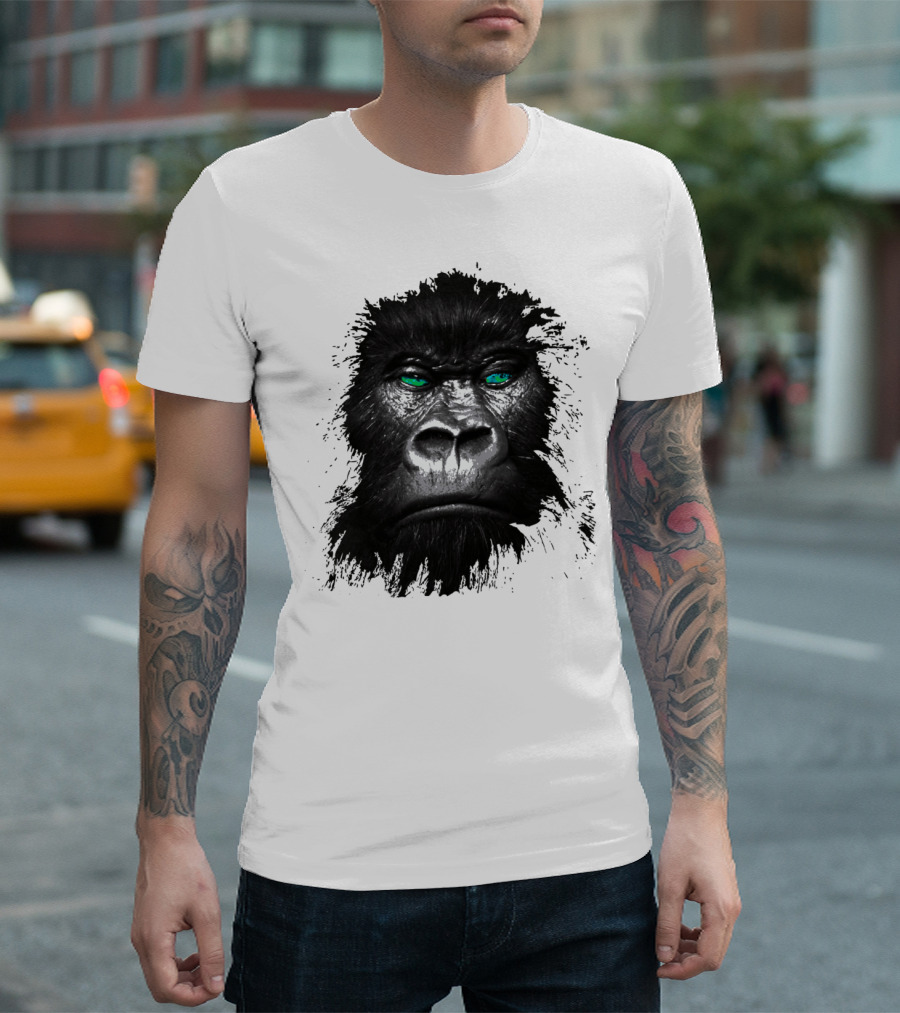 King Ape Fierce Blue-Eyed Gorilla Face T-Shirt