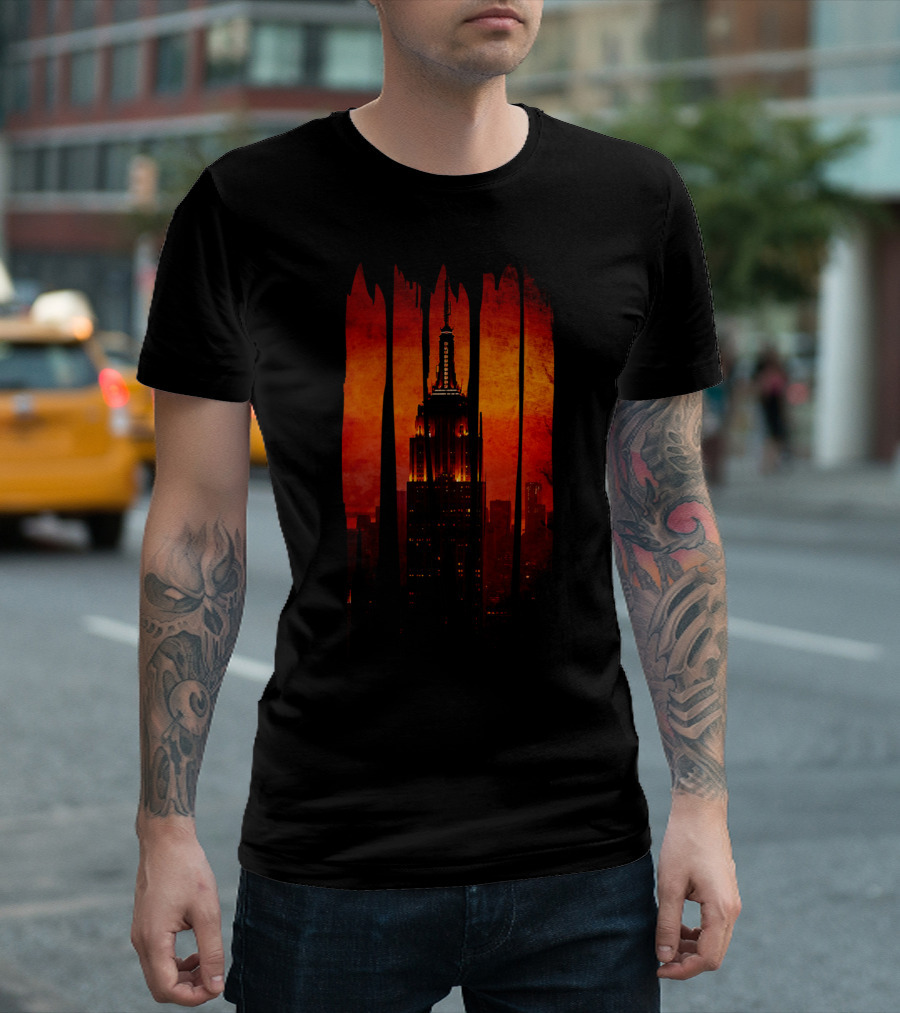 Empire State Building City Life Skyline Urban Sunset T-Shirt