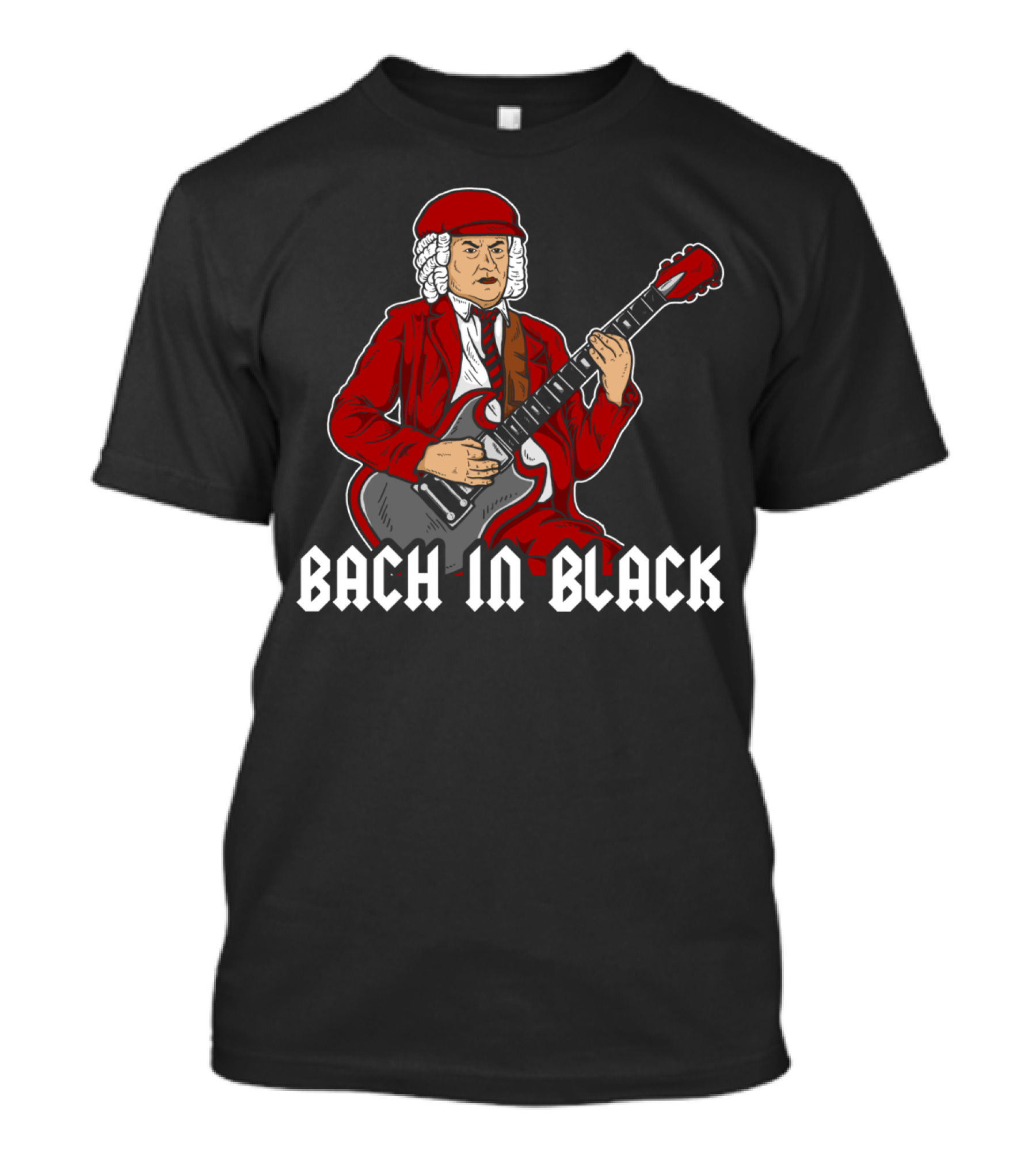 Bach In Black Guitar Rock T-Shirt
