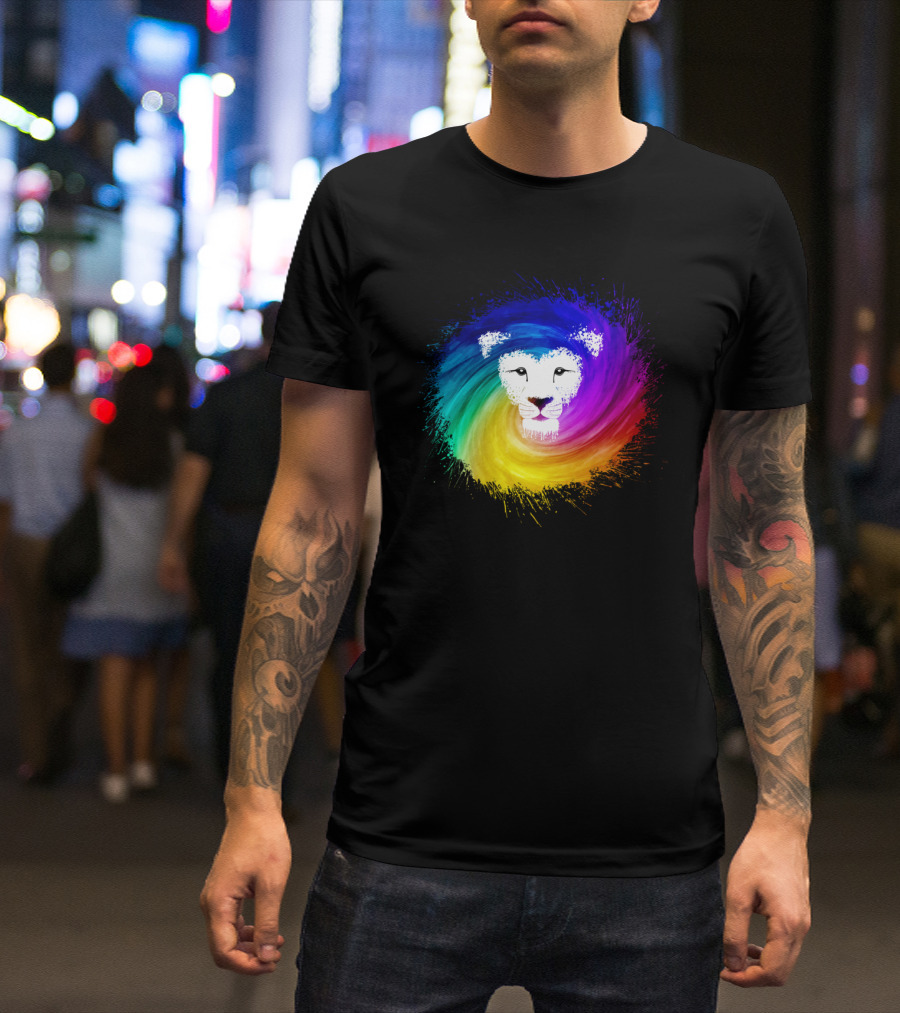 King Lion Colorful Swirl Spectrum T-Shirt
