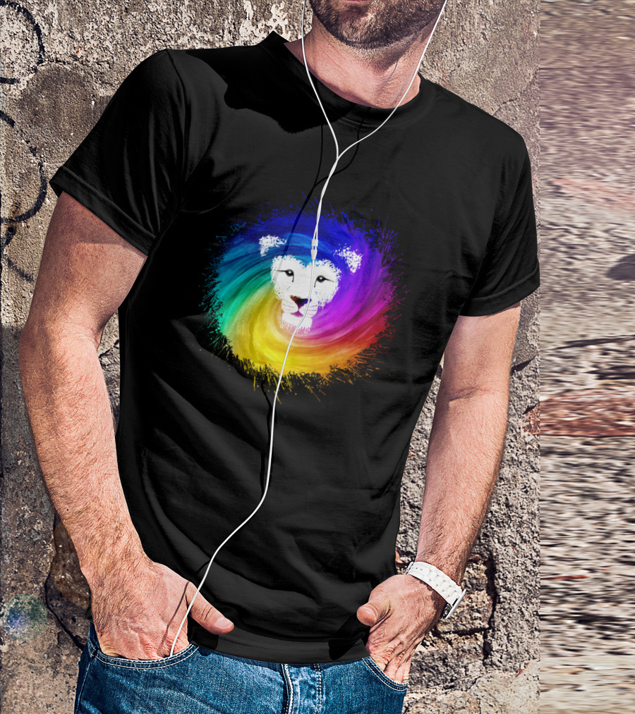 King Lion Colorful Swirl Spectrum T-Shirt