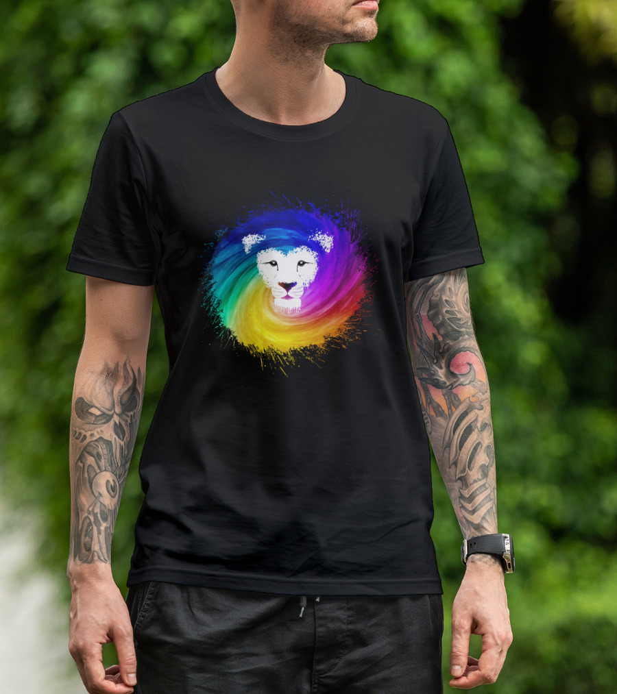 King Lion Colorful Swirl Spectrum T-Shirt