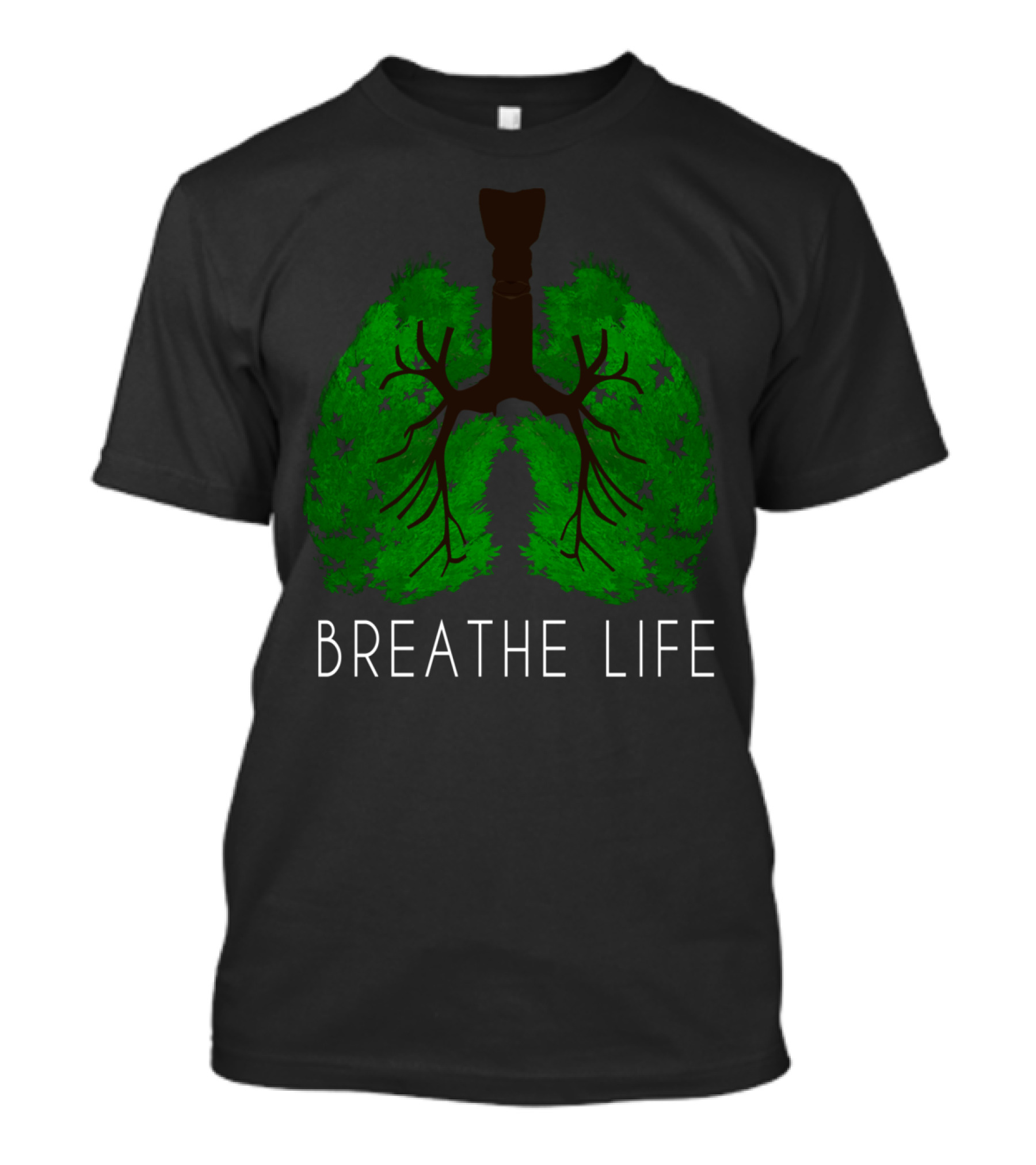 Breathe Life Green Lungs With Tree Branches And Leaves T-Shirt