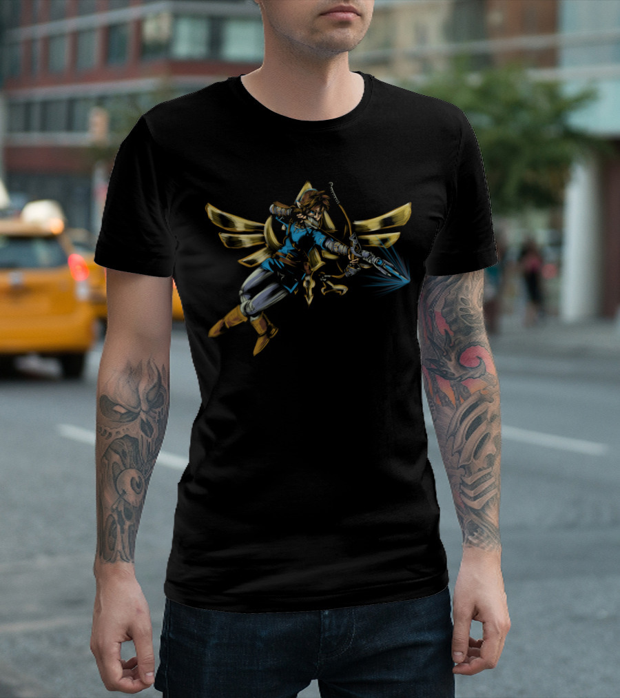 Breath of the Hunter Legend Archer with Bow and Wings T-Shirt